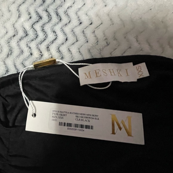 Meshki Mattea Ruched Mesh Mini Skirt in black. Size XXS. Roughly 17”. NWT. - Picture 3 of 5